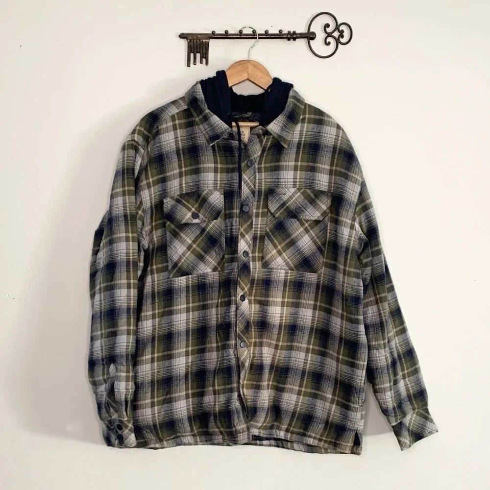 Boston Traders Men's Plaid Jacket - Green and Blue size XL